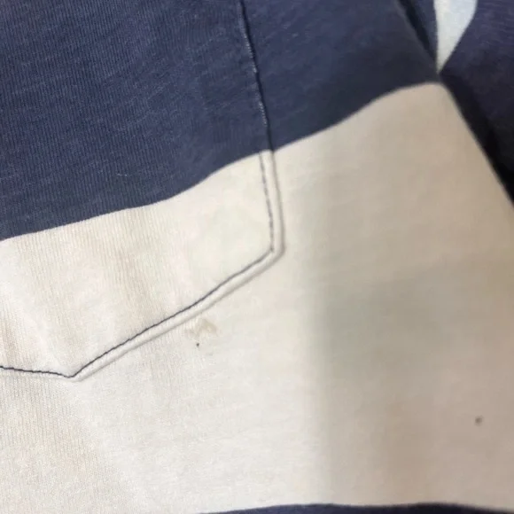 Angelo Latrice Casual Rugby Long Sleeve Navy‎ Striped Cotton Top XL Preppy Rugby - Picture 8 of 9